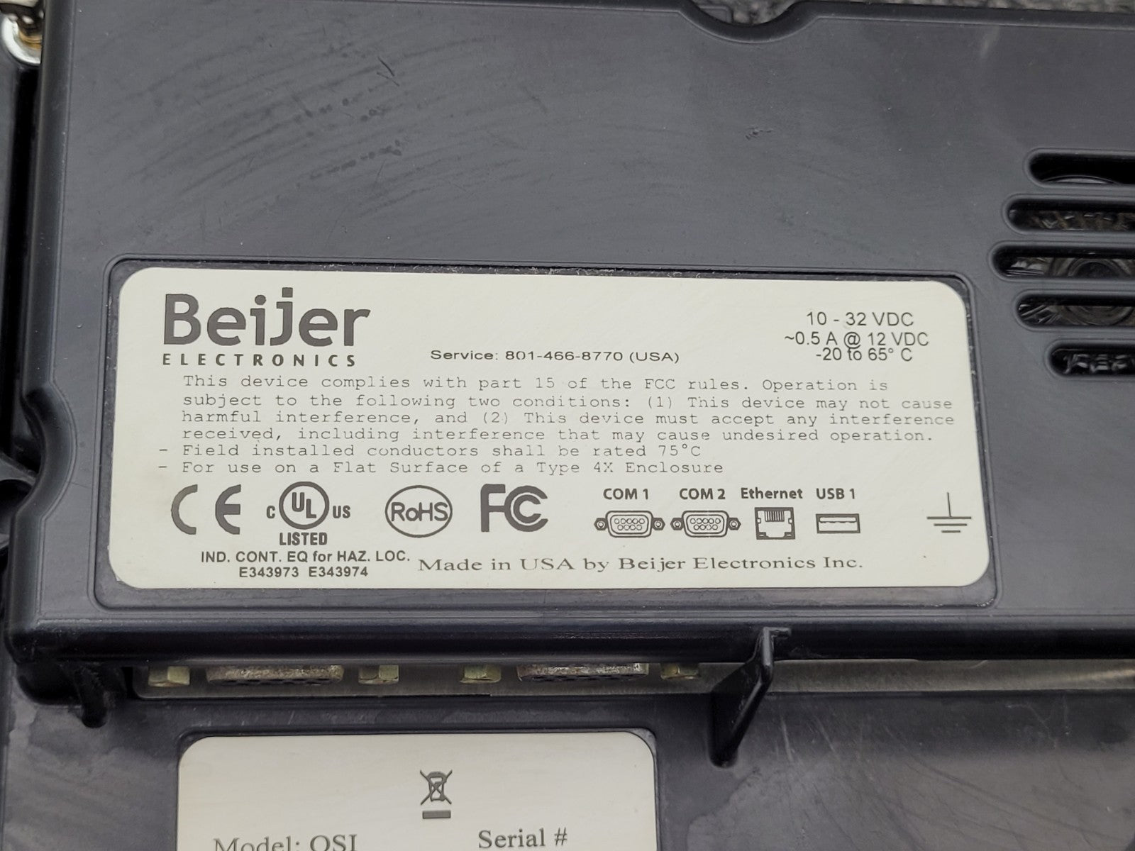 Beijer Electronics QSI QTERM-G72/3889R LCD Widescreen Graphic Touchscreen HMI