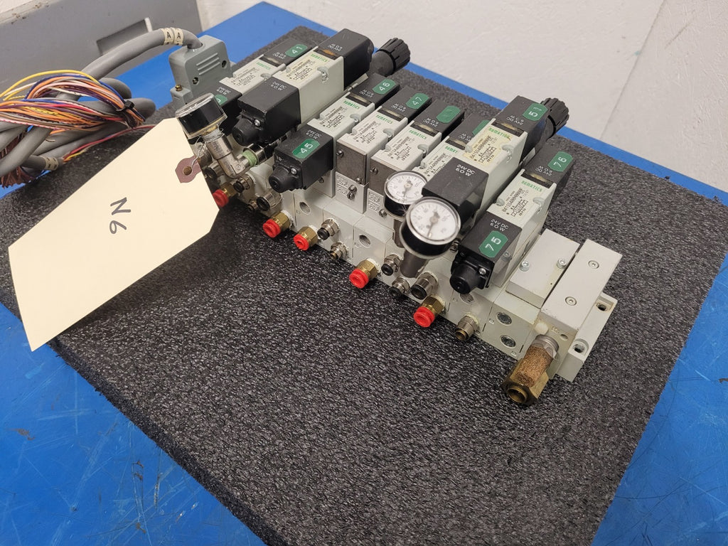 Numatics 9x Valve Solenoid 041SA400M0000F 3x Regulated Pneumatic Manifold N6