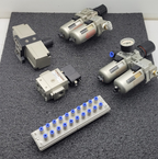 Lot of 5 SMC AFM30-03 Pneumatic Booster, 2x Regulator Solenoid Soft Start Valve
