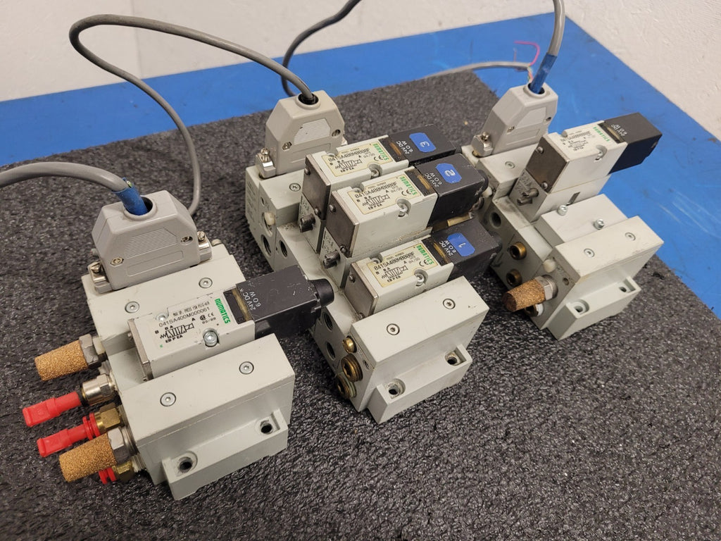 Numatics 5 Valve Solenoid 041SA400M0000F Pneumatic Manifold Set 3 Blocks DB25