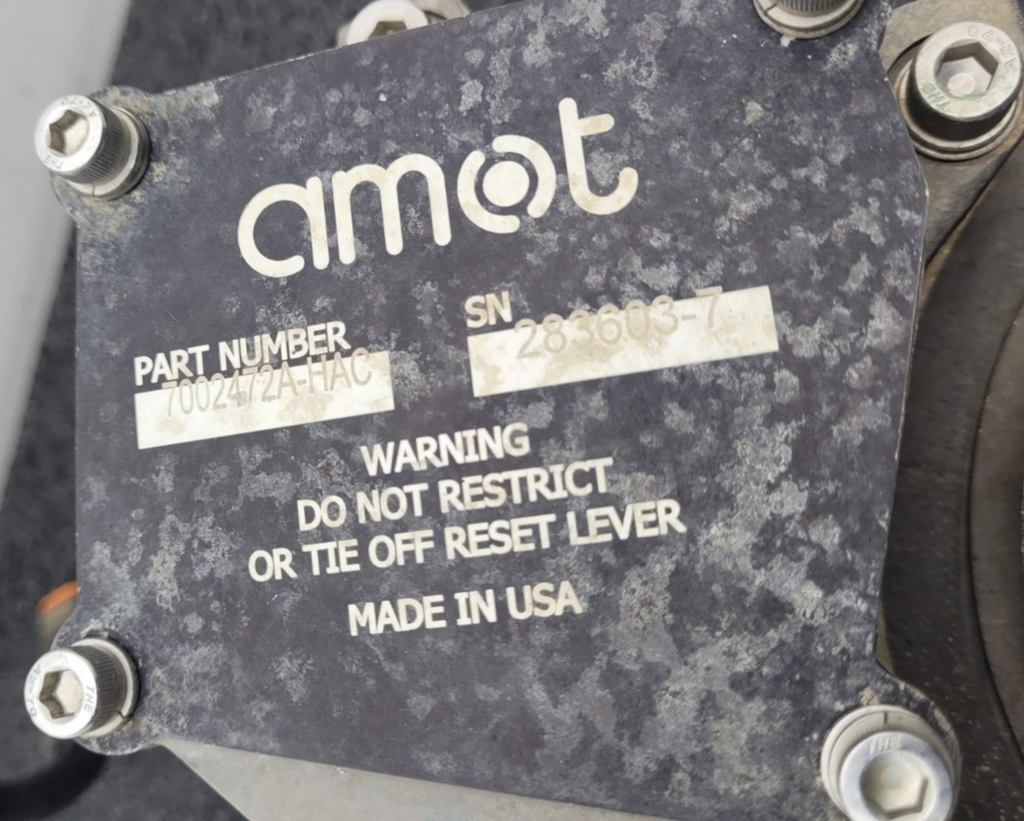 Amot RIGSAVER SGE 7002472A-HAC 4" 7002 Swing Gate Air Shut Off Valve QSK50 [B]