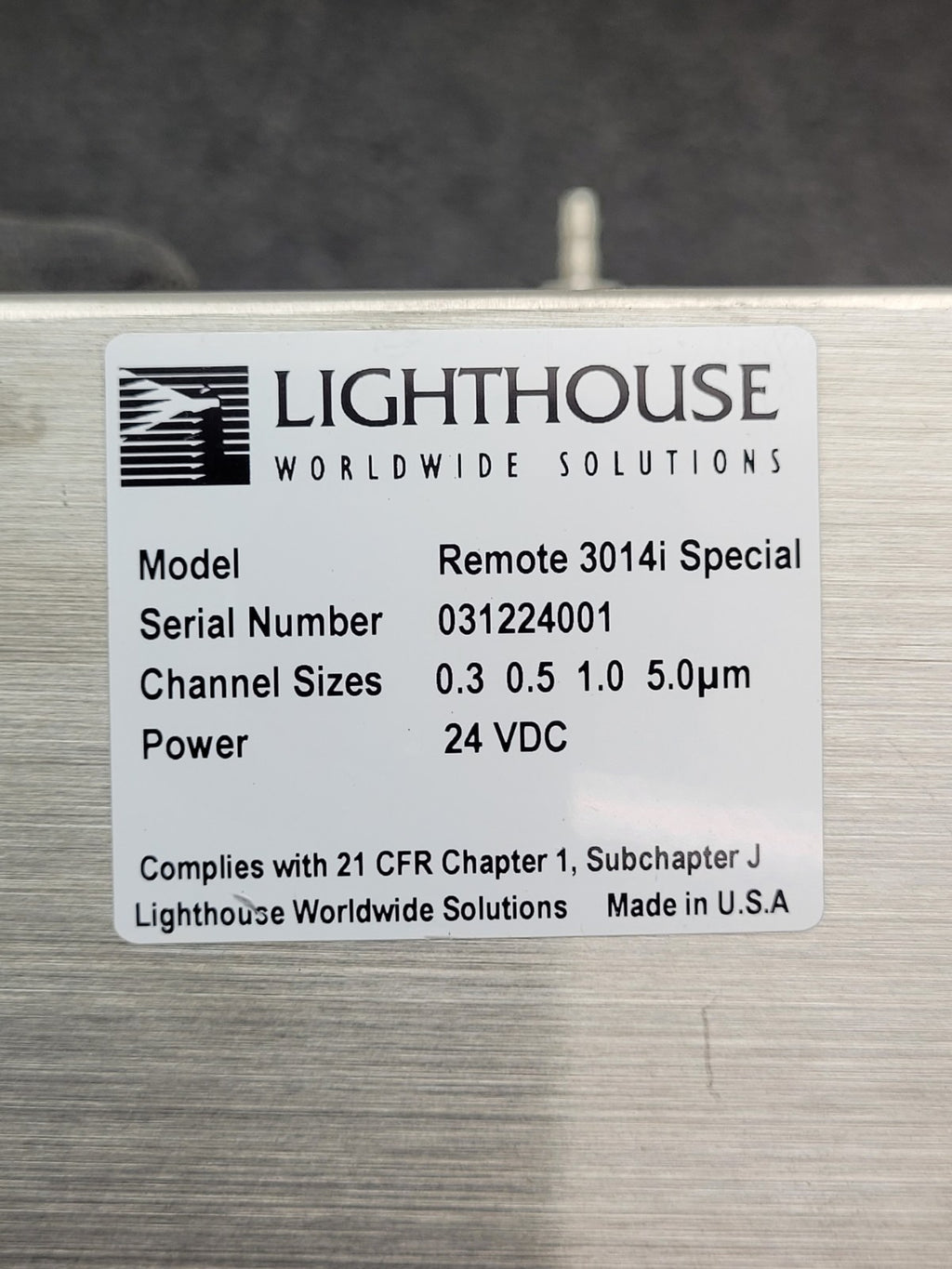 Lot of 3 LIGHTHOUSE REMOTE 3014i Special Laser Particle Counter 24VDC