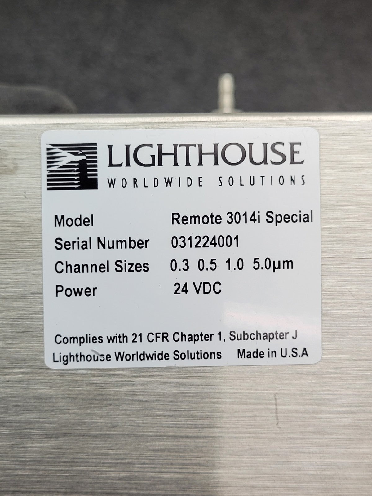 Lot of 3 LIGHTHOUSE REMOTE 3014i Special Laser Particle Counter 24VDC