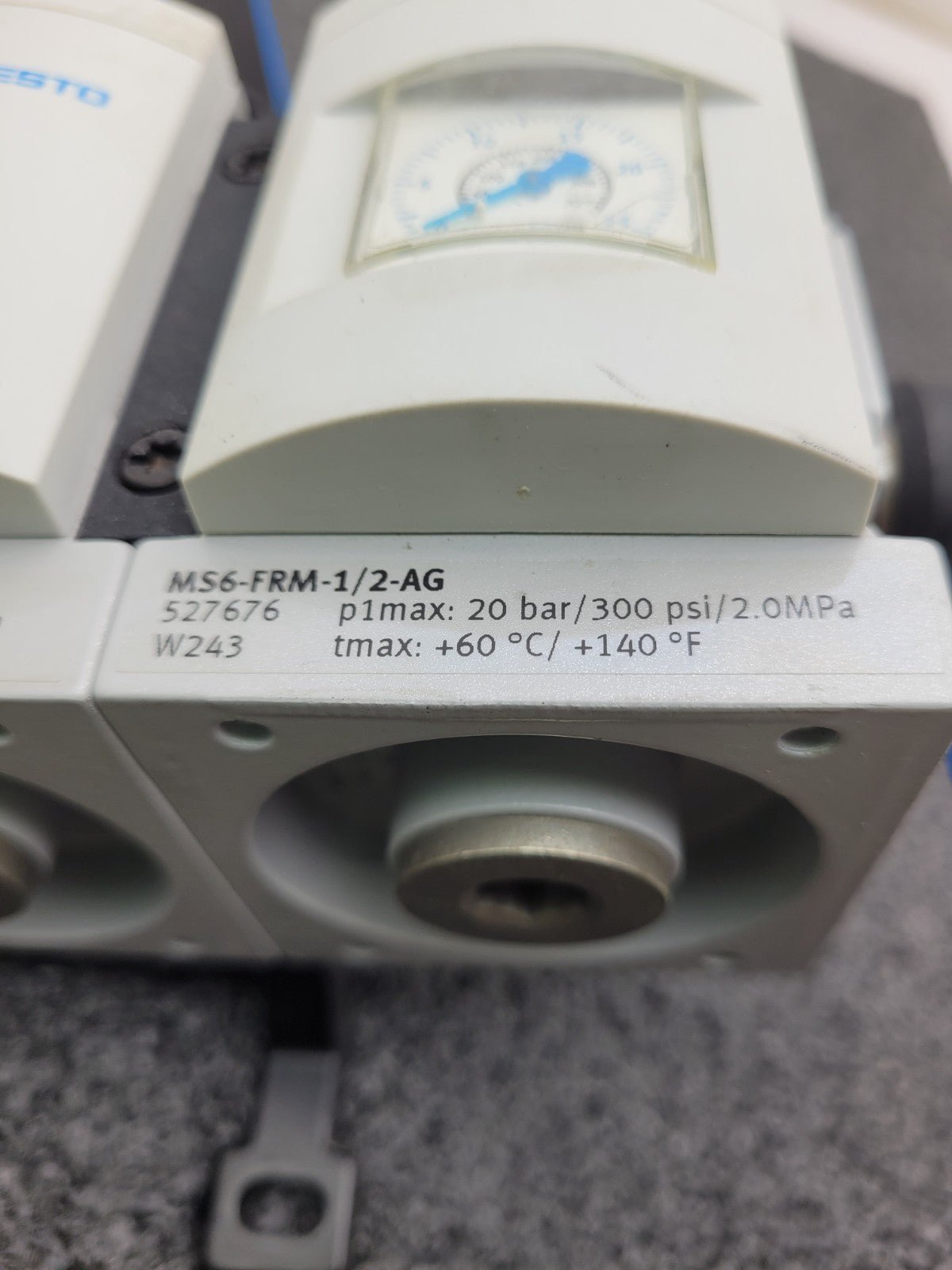 Festo MS6 Manual On/OFF Mechanical Pressure Guage Pneumatic Air Manifold 16mm In