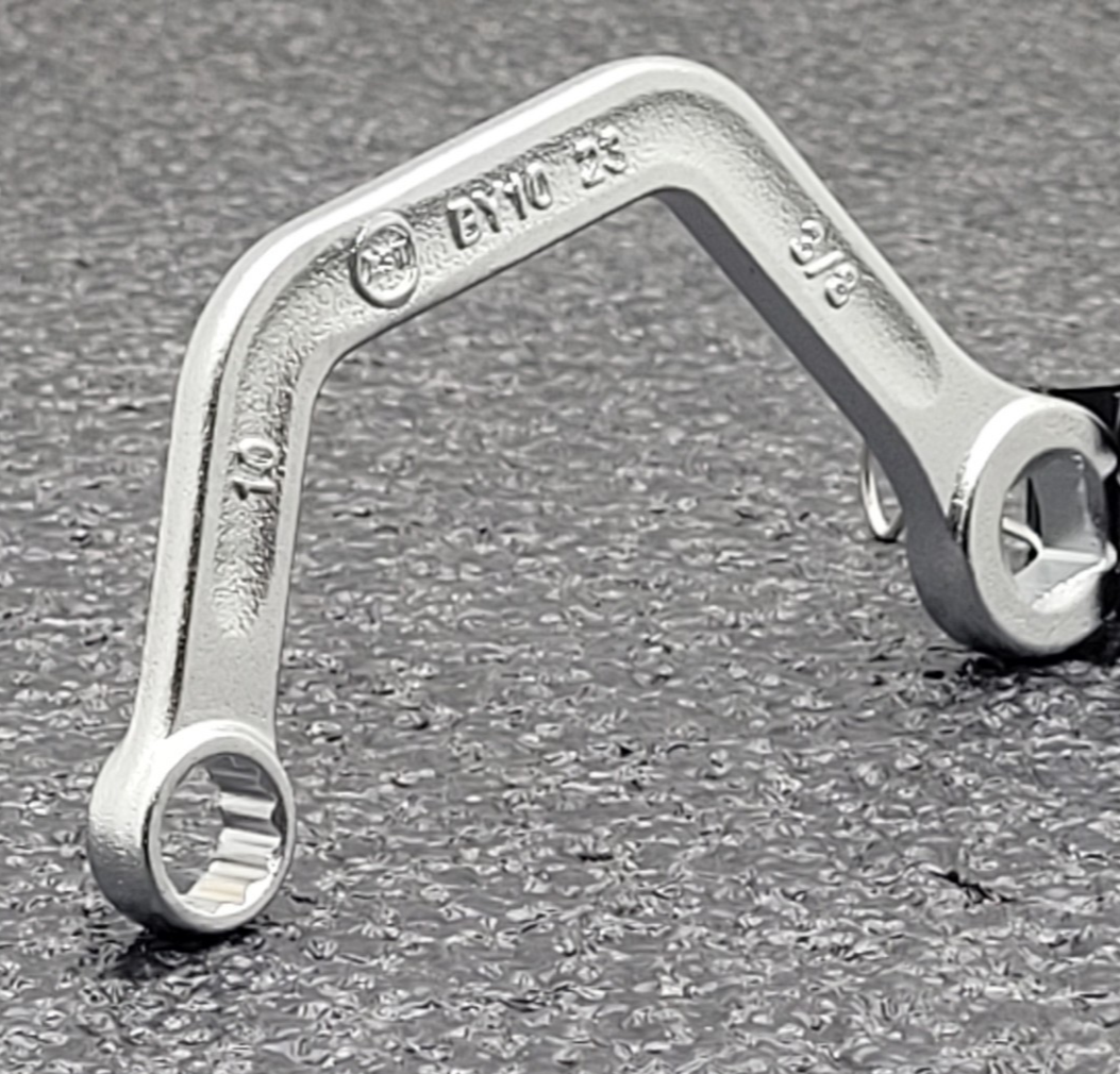 AST Assenmacher BY10 10mm and 3/8" Square Bypass Wrench Half Moon Double Box End