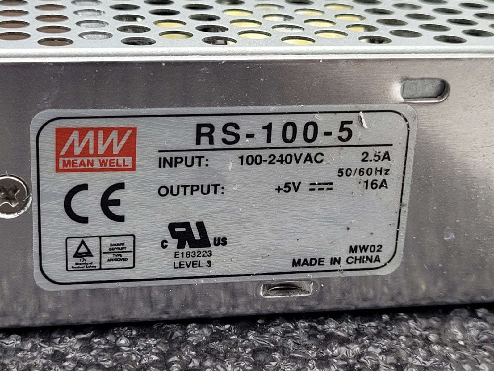 Lot of 11 Mean Well S-100F-5 RS-100-5 LRS-100-5 5VDC Output 16, 18, 20A Output