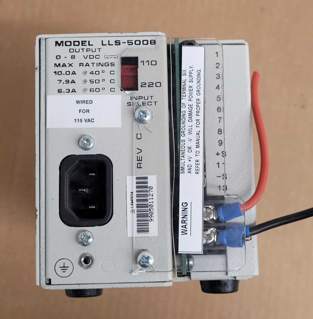 Lot of 5 Lambda Regulated DC Power Supply LLS5008, 0-8V 10A For Parts or Repair