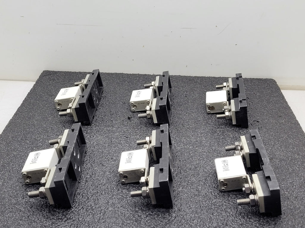 Lot of 6 Bussmann Buss 170M1368 125A 690V Fuse w/ 170H1007 Base 400A 1000V