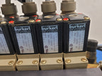 Burkert 413-G-1/4-B-PL-1/4 Pneumatic Solenoid 7 Valve Manifold 120VAC Unit A