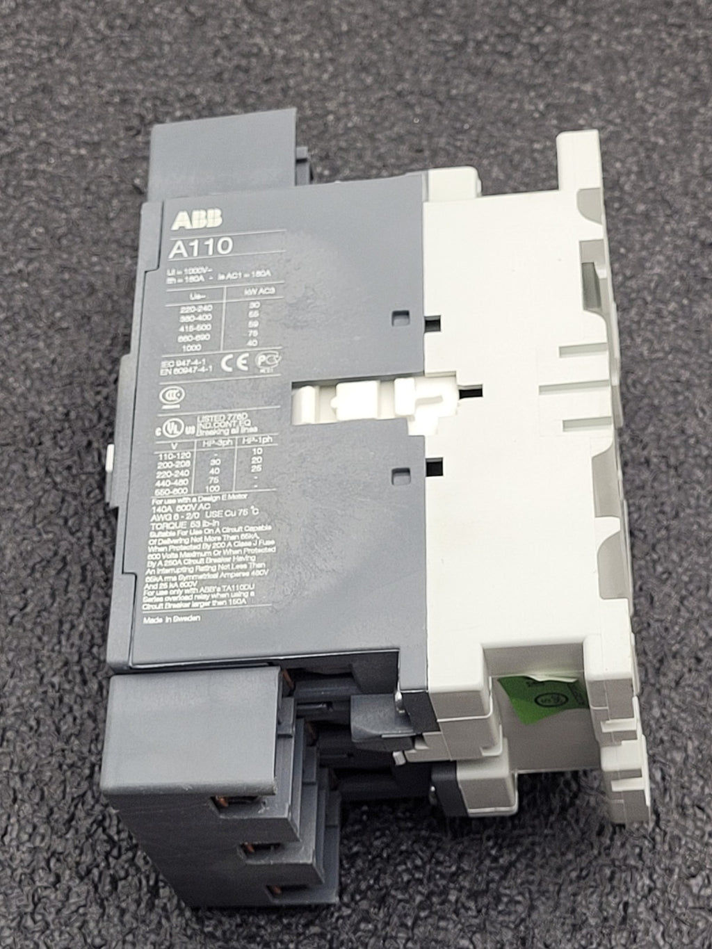 ABB A110-30 Contactor 110V-50Hz 115-120V-60Hz Coil w/ Auxillary CAL18-11