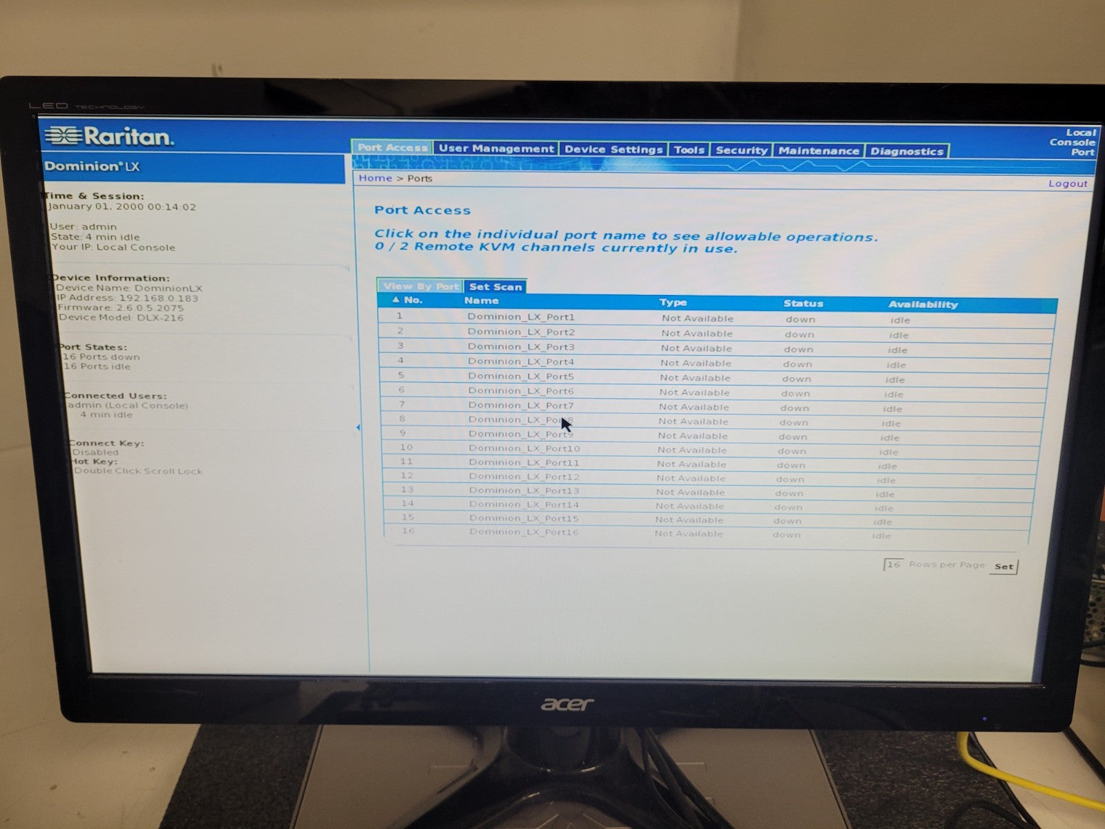 Raritan DLX-216V3-AH 16-port Dominion LX-216 Rackmount KVM Switch Tested Works C