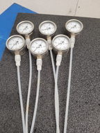 Lot of 6x Stubbe Wika 837-1 MDM 902 G 1/4" DN20 PP PTFE Pressure Guage 0-2.5 BAR