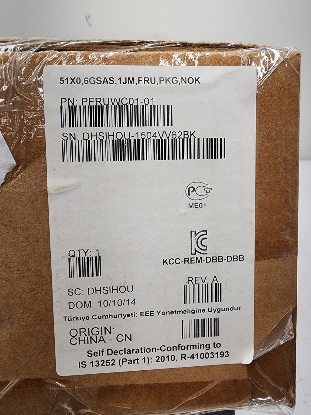 Dot hill 51X0 6GSAS 1JM FRU PKG NOK PFRUWC01-01 Disk Storage Controller 2014
