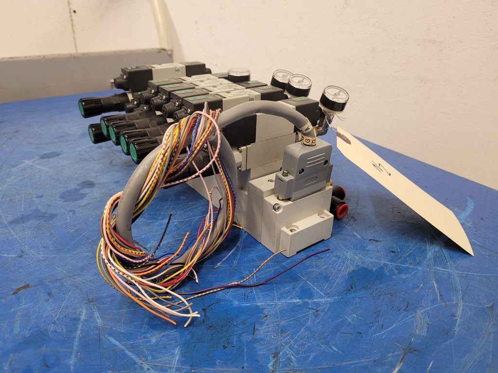 Numatics 9x Valve Solenoid 041SA400M0000F 7x Regulated Pneumatic Manifold N2