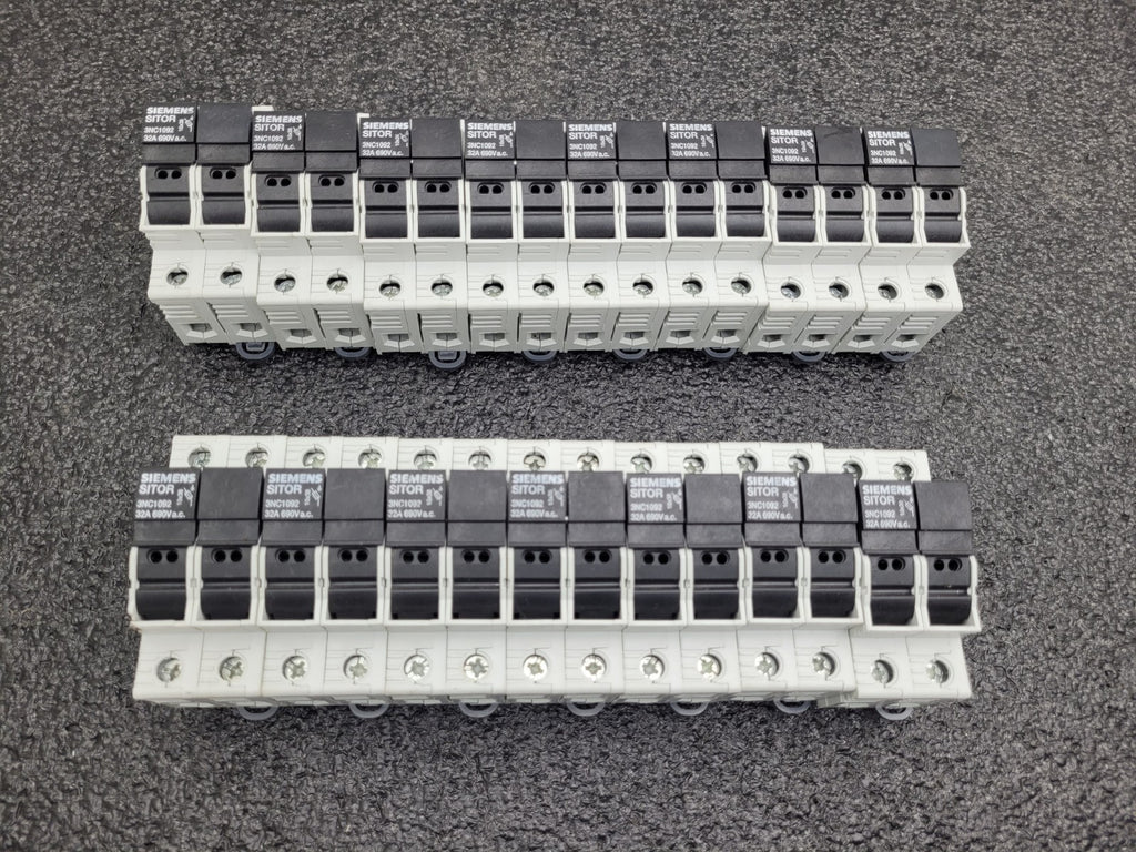 Lot of 15x SIEMENS SITOR Double Fuse Hoder DIN 3NC1092 AC-22B 50-60Hz 32A 400V