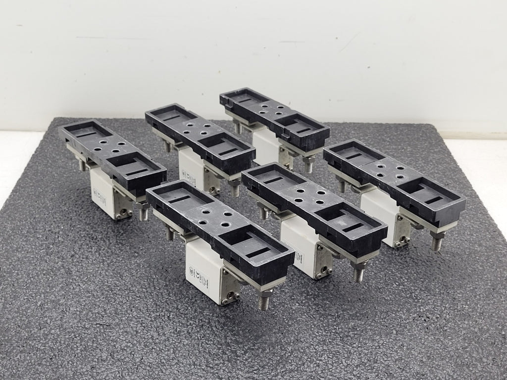 Lot of 6 Bussmann Buss 170M1368 125A 690V Fuse w/ 170H1007 Base 400A 1000V