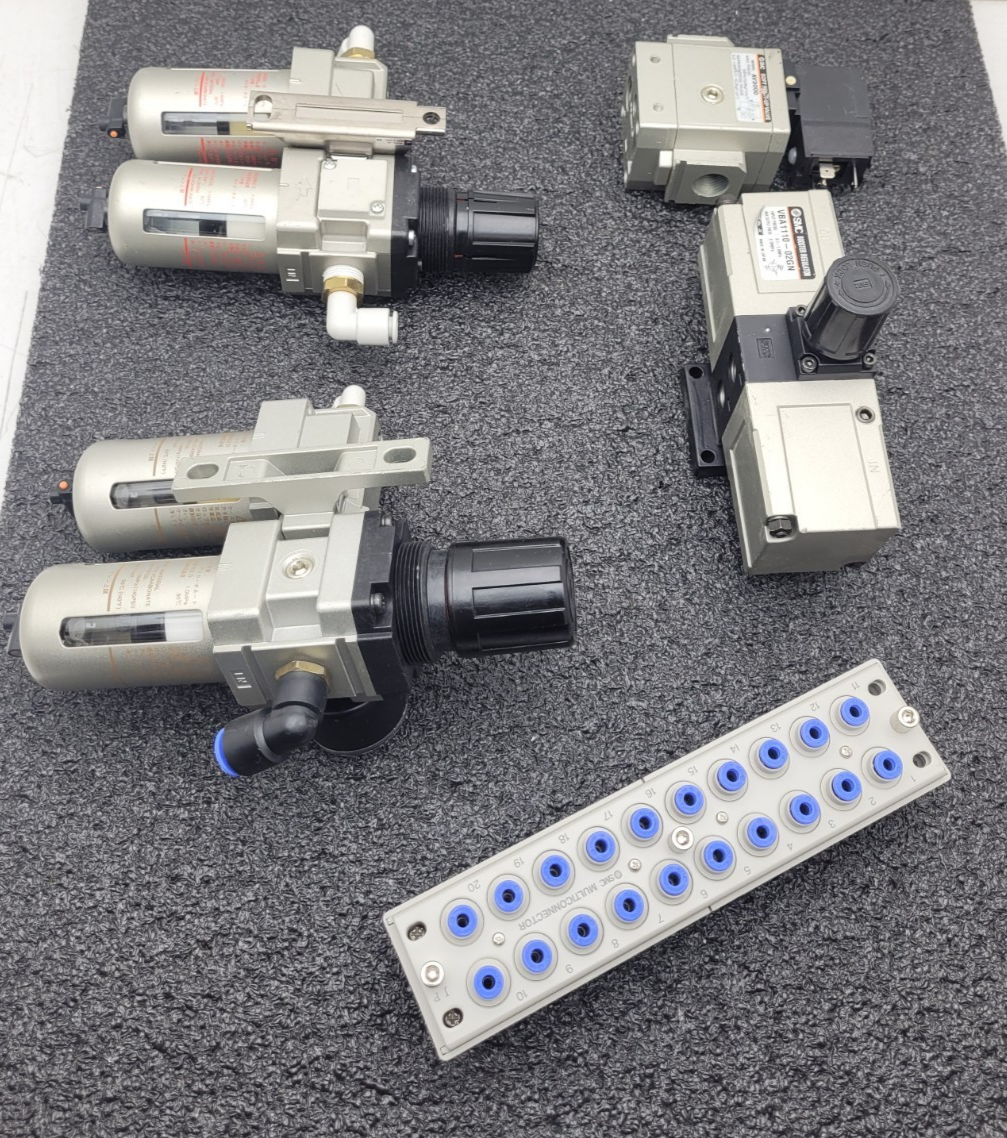 Lot of 5 SMC AFM30-03 Pneumatic Booster, 2x Regulator Solenoid Soft Start Valve