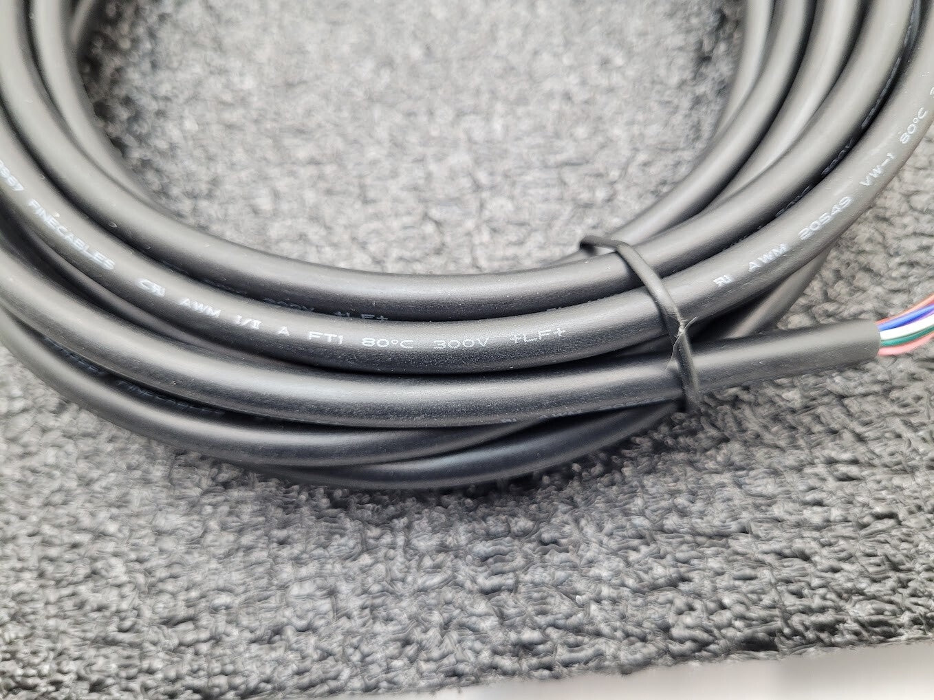 FINECABLES E343967 12Pin M12 Barrel Right Angle Male 12 Conductor New Pigtail 6M