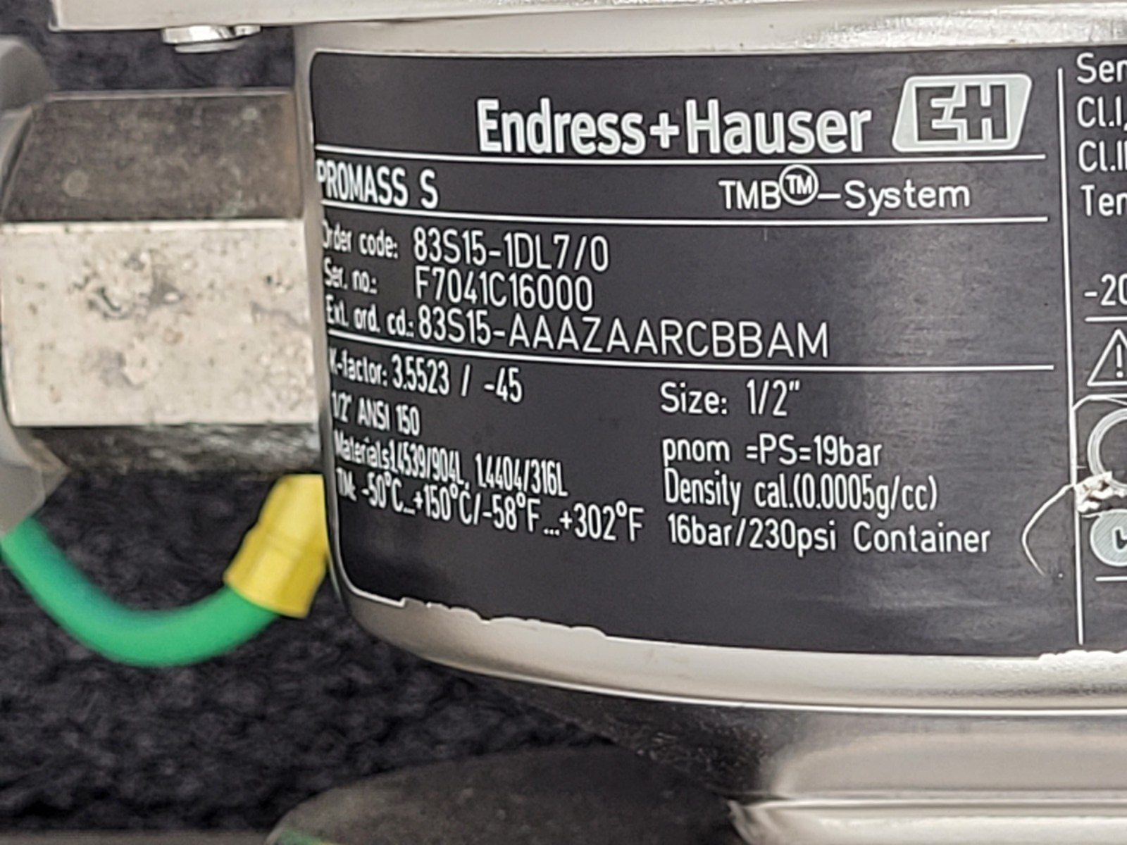 Endress+Hauser PROMASS S Mass Flowmeter 83S15-1DL7/0 Flow Controller +XMTR B [8]