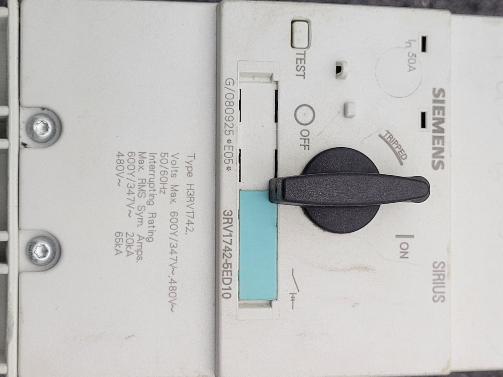 SIEMENS Sirius 3RV1742-5ED10 50 A Circuit Breaker Motor Protector H3RV1742