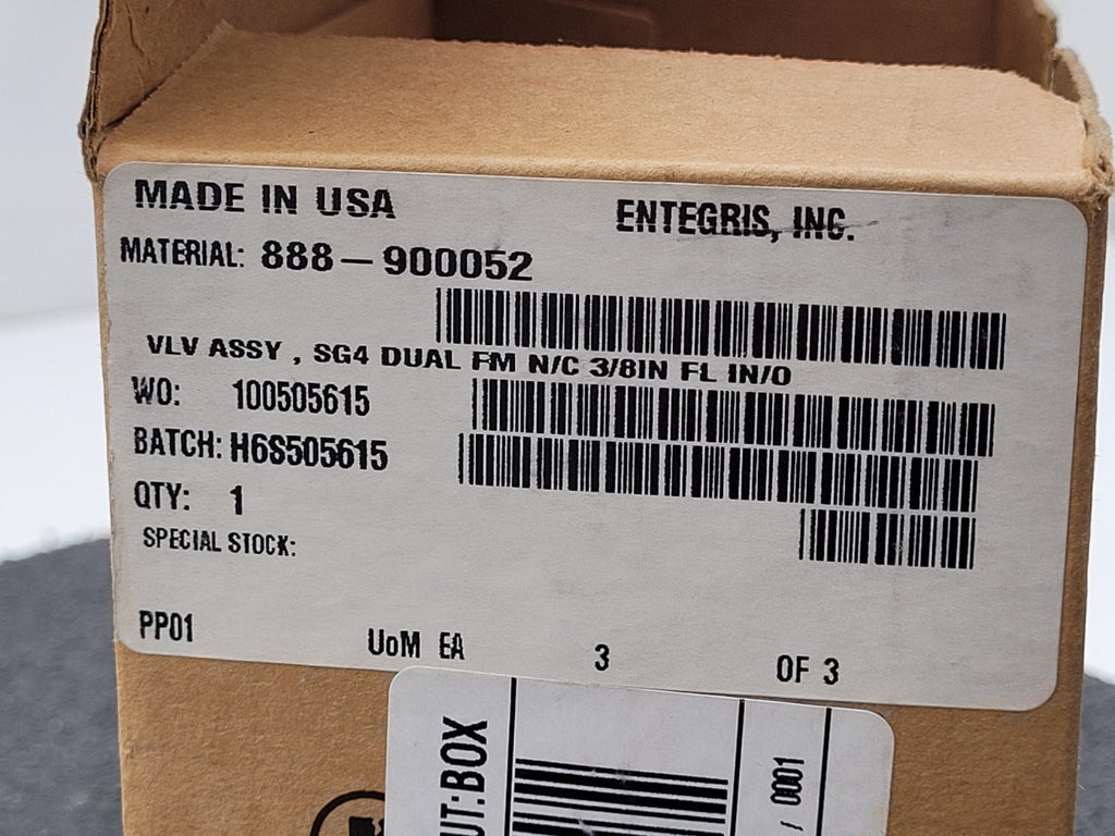 Entegris 888-900052 Two Way Combiner SG4 Dual FM N/C 3/8" FL IN/O - New in Box