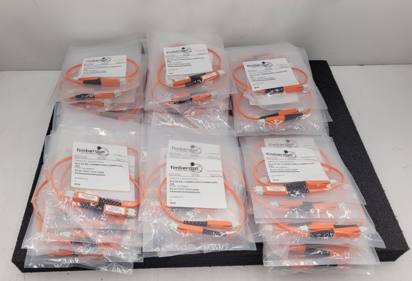 85 x TIMBERCON AC-61-70107-70107-020N 62.5 DX RS LCARMPC/20N Fiber Optic Cables