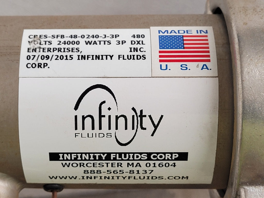 Infinity Fluids Fluid Heater CRES-SFB-0240-J-3P 480VAC 3PH 24Kw 24000W