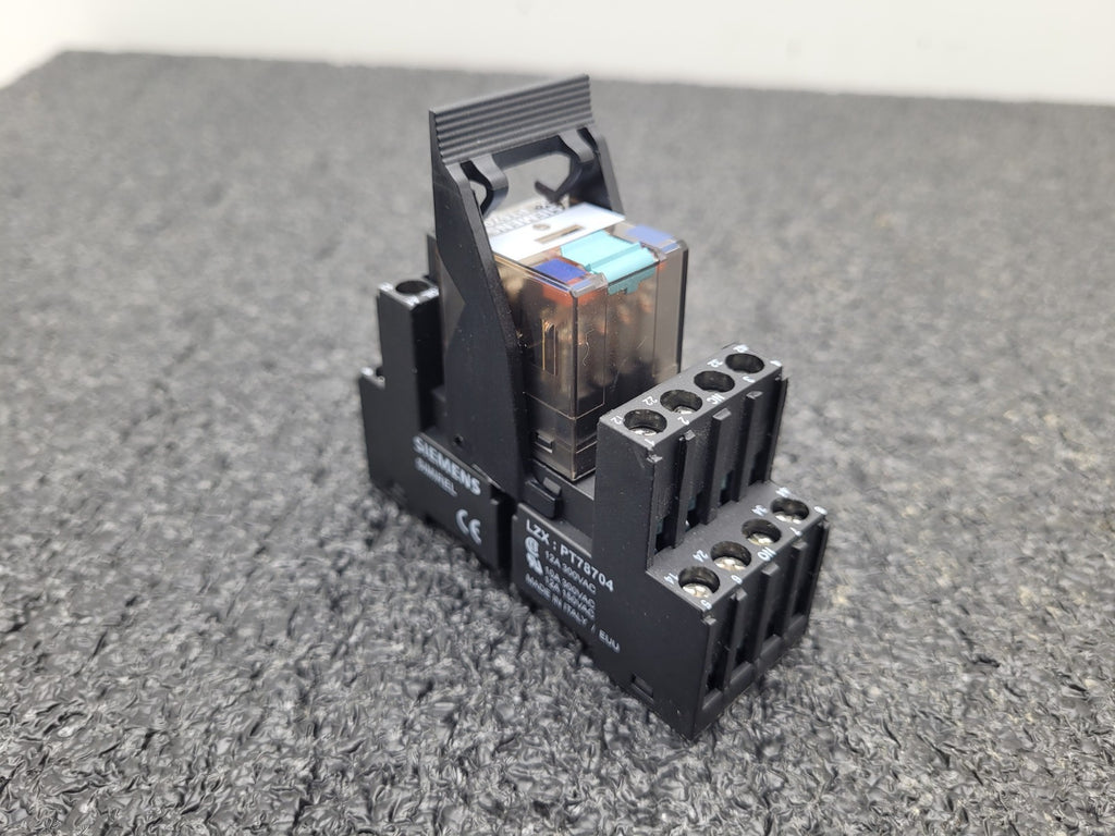 Siemens Relay LZX: PT570024 6/24VDC Coil Siemens Simirel PT78704 DIN Rail Base