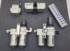 Lot of 5 SMC AFM30-03 Pneumatic Booster, 2x Regulator Solenoid Soft Start Valve