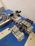 Numatics 8 Valve Solenoid 041SA400M0000F Regulated Pneumatic Manifold Set x3 ABC