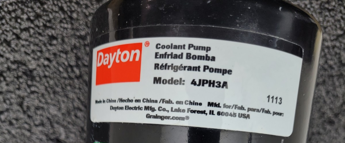 DAYTON AJPH3A DAYTON Machine Tool Pump 1/8HP 500 SUS Max Slurry Sump Pump