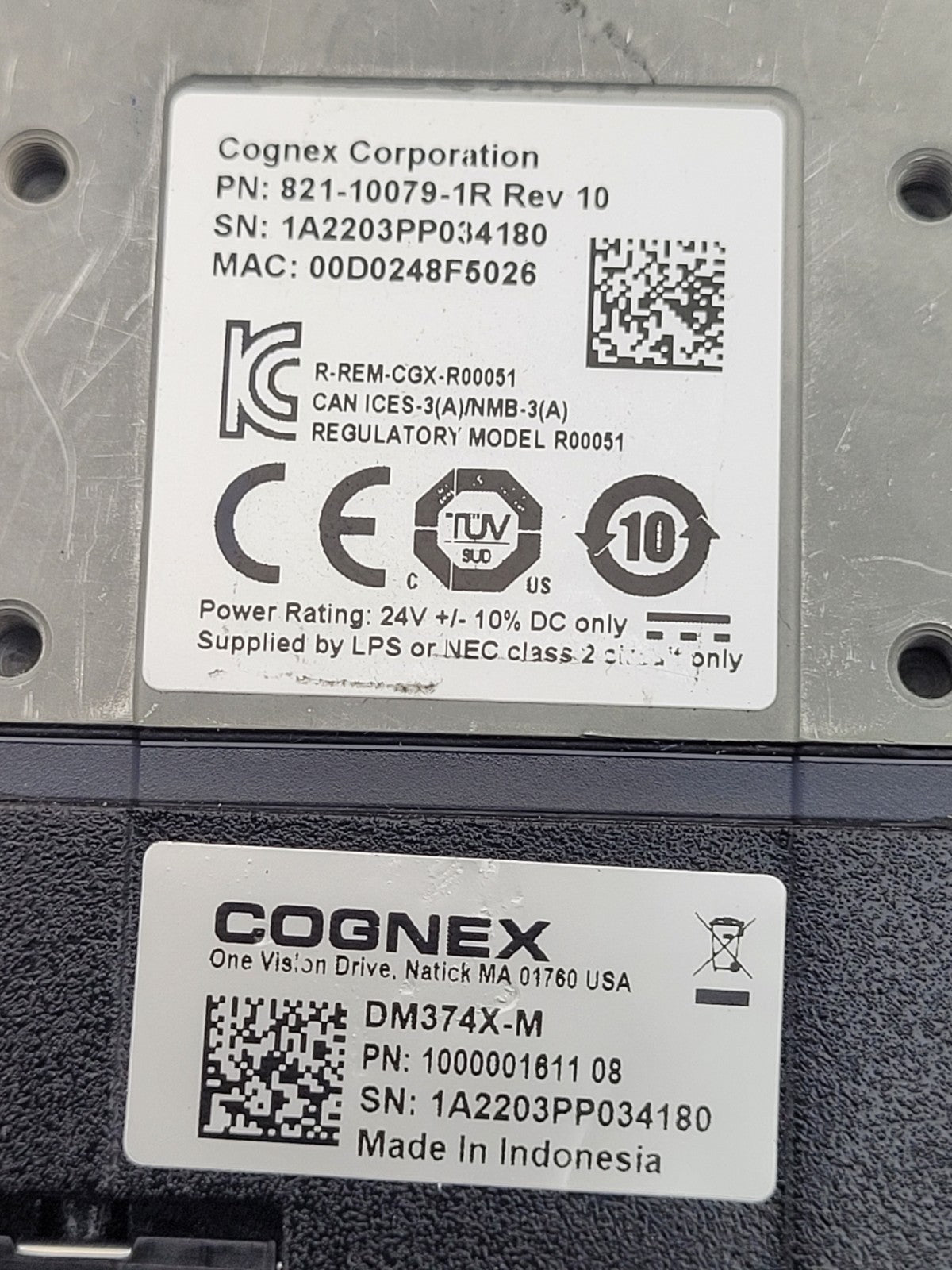 Cognex DM374X-M  1/1.8" CMOS 8.9mm Fixed Mount Bar Code Reader w/new Torch Light
